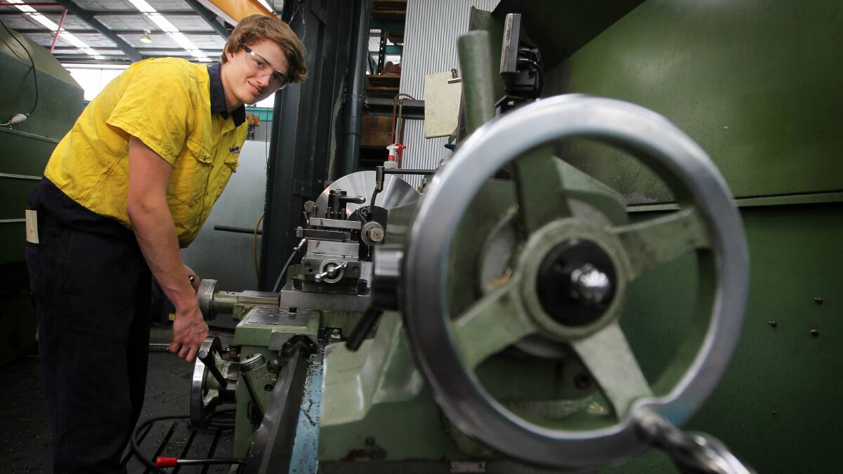 Leussink Engineering first-year fitter machinist apprentice Angus Bevan. Picture: SYLVIA LIBER