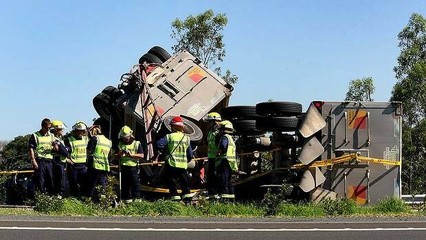 One person has died in the crash on the Hume Highway, near Narellan Road. Photo: Jeff de Pasquale