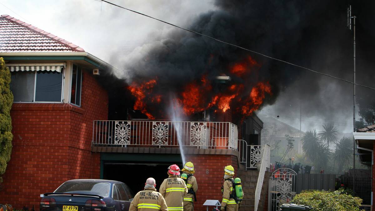 The scene of the house fire in Burke Road, Dapto.