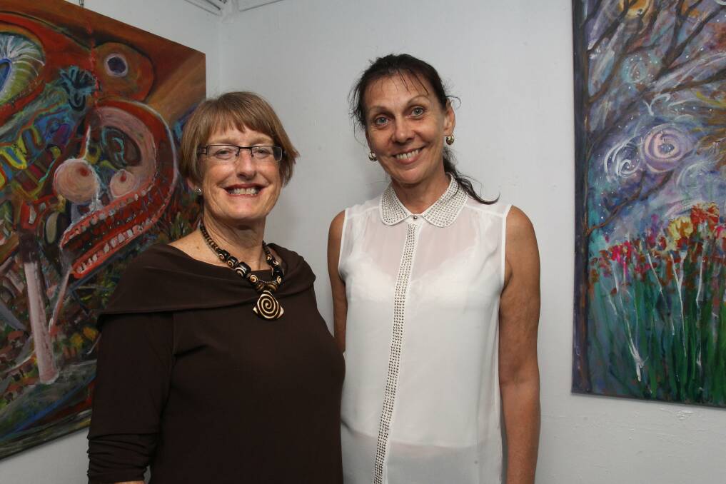 Nerine Lynch and Helen Simpson at Art Arena.