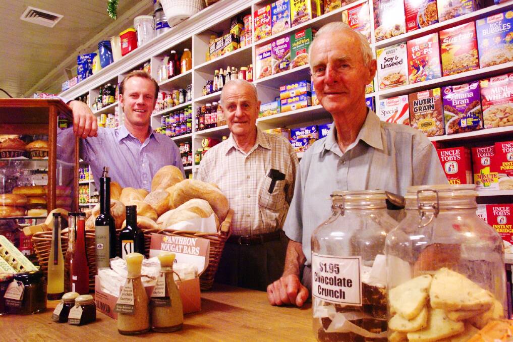 The Fredericks at their Jamberoo General Store - Trevor, Eric and Alwyn.