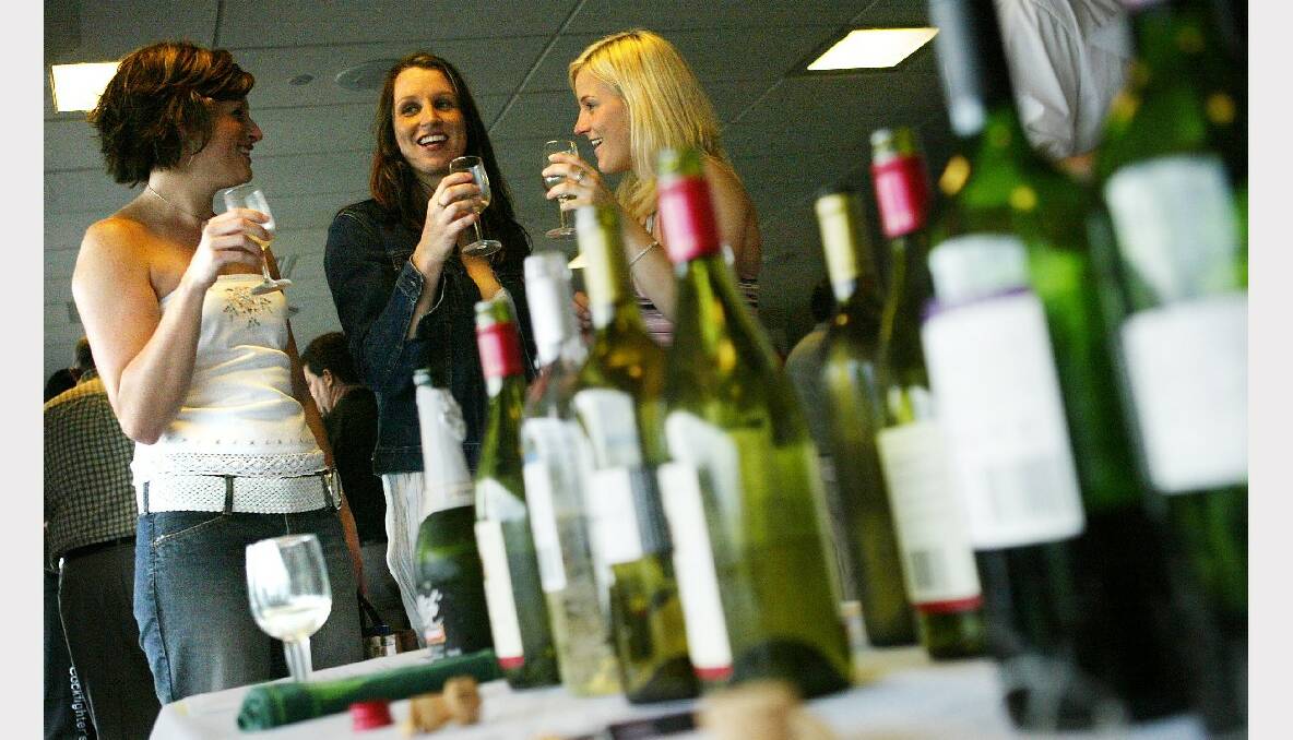 Kelly Maitland, Elicia Dunn and Nicola Dunn sample some of the drops showcased at wine and food fair Wine Wollongong.