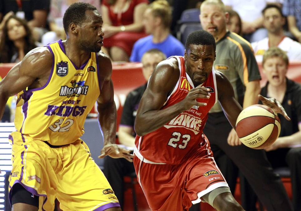 The Hawks beat the Kings 73-69 at the Sydney Entertainment Centre. Picture: ANDY ZAKELI