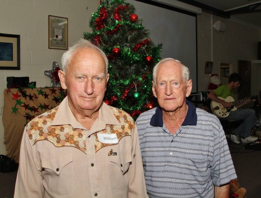 Bill O'Neill and Albert Hayes at the DENNY Foundation's Christmas Day lunch. Picture: GREG ELLIS
