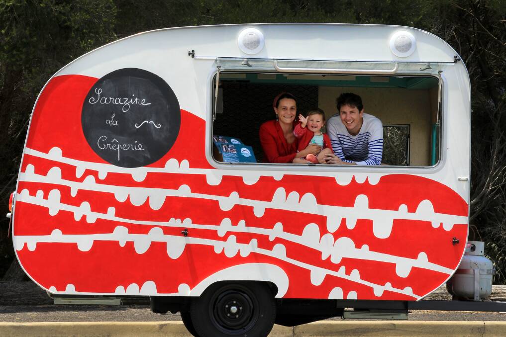 Gatene Potard, Anais and Andrew Hay with their new van. Picture: ORLANDO CHIODO