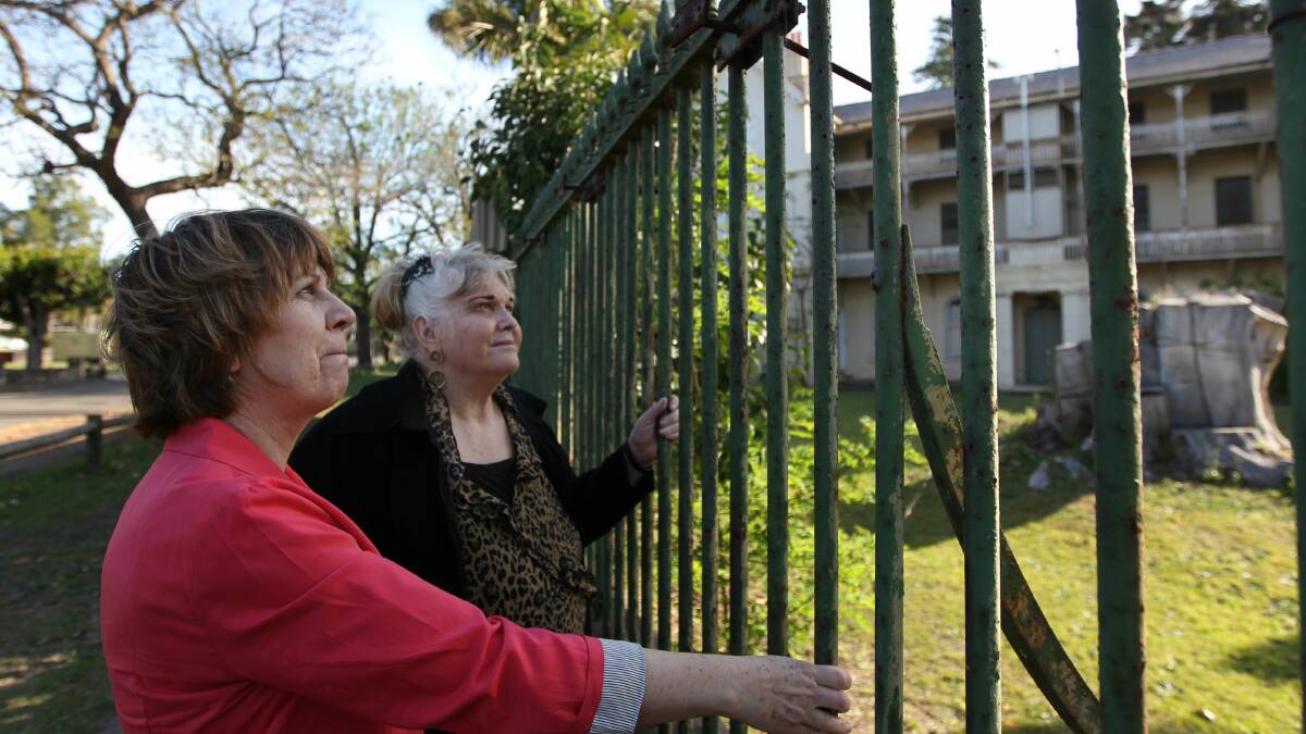 Bonney Djuric, left, and Christina Green at the former site of controversial detention centre Parramatta Girls Home. 