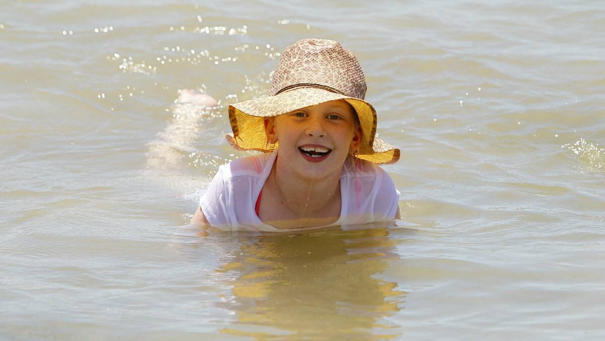 Bonnie Rose, 8, enjoys a swim in Belmore Basin.