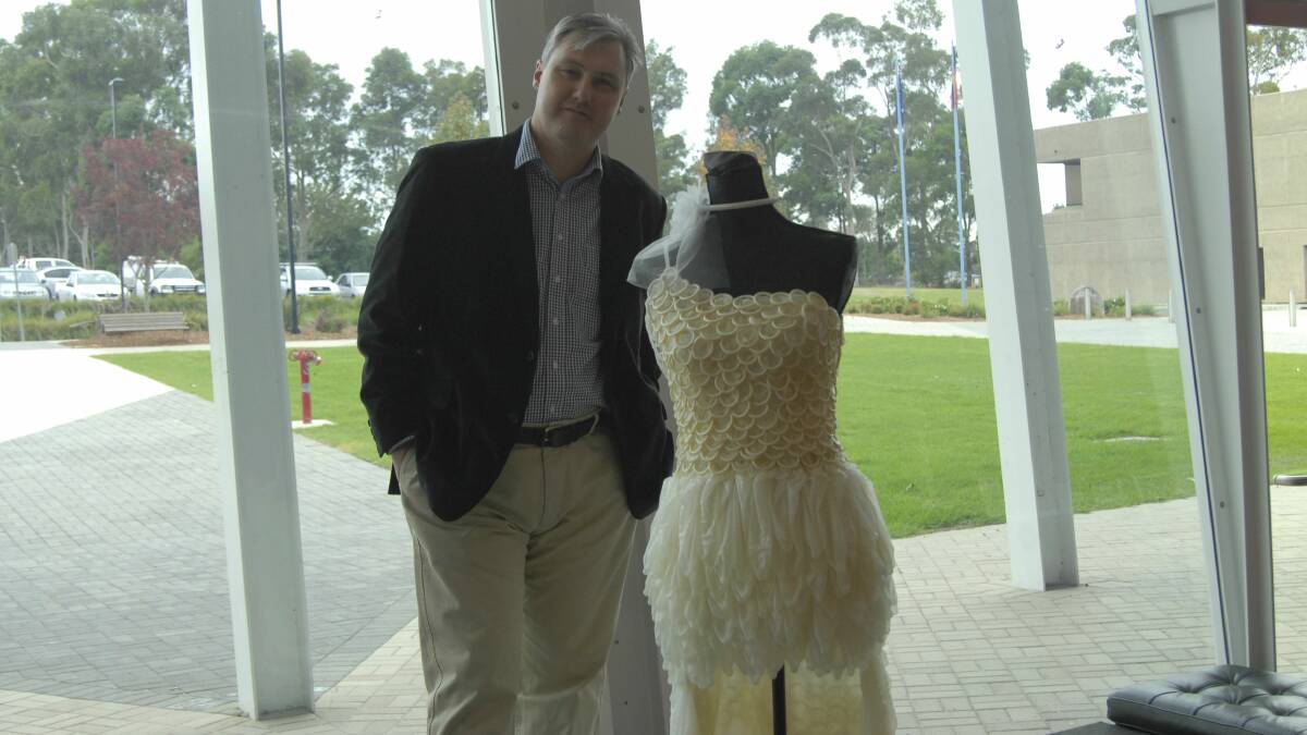 Shoalhaven councillor Andrew Guile wants the condom wedding gown removed. Picture: JESSICA LONG
