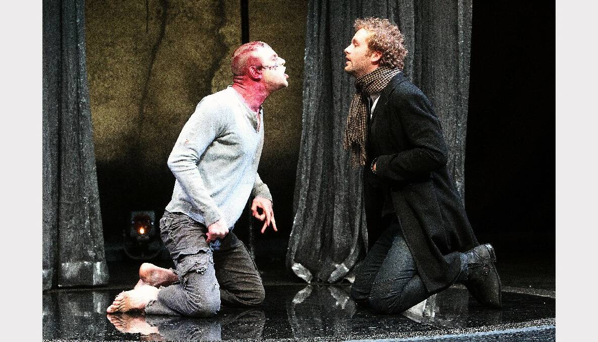 Lee Jones (left) as "the monster" and Andrew Henry as Dr Victor Frankenstein. Picture: GREG TOTMAN