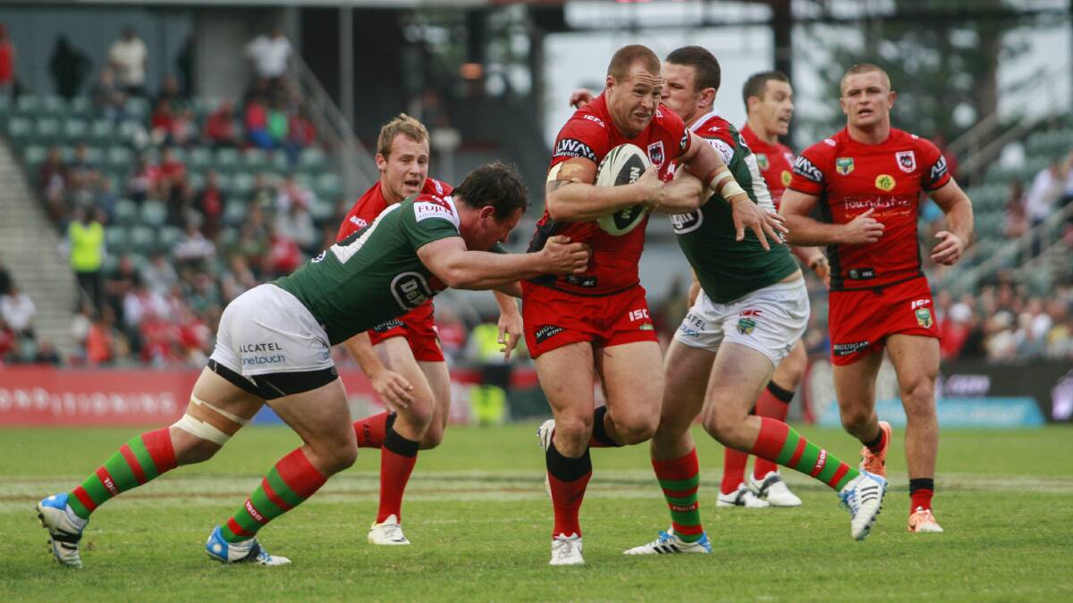 Trent Merrin against the Rabbitoh's in the 2014 Charity Shield match at WIN Stadium. Picture: CHRISTOPHER CHAN