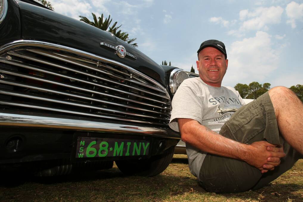 John Crawford with his wheels at Minis in the Gong Show and Shine. Picture: GREG TOTMAN