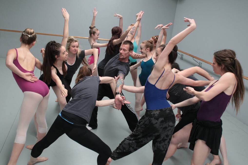 Choreographer Maurice Causey leads a class at Fairy Meadow's Dance World in September. Picture: KEN ROBERTSON