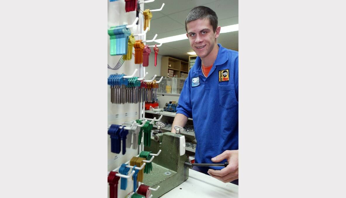 Scott McLean undertakes his apprenticeship to become a locksmith at TAFE.