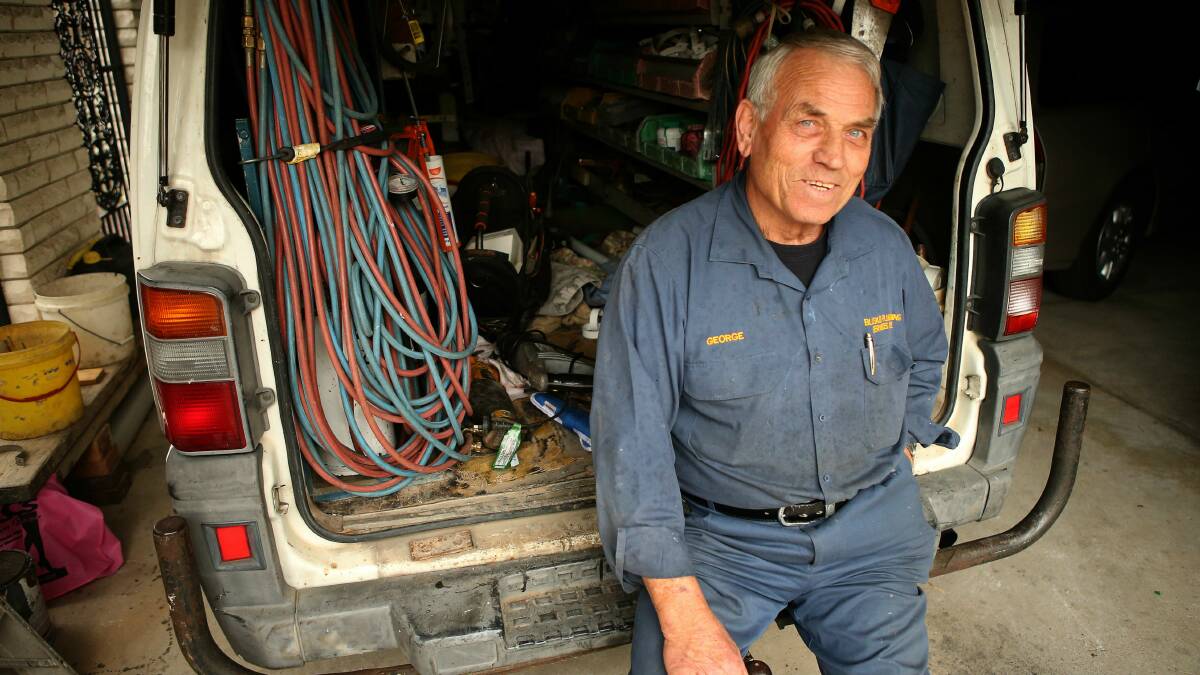 Lothar (George) Blasko has worked as a plumber for nearly 60 years. Picture: KIRK GILMOUR