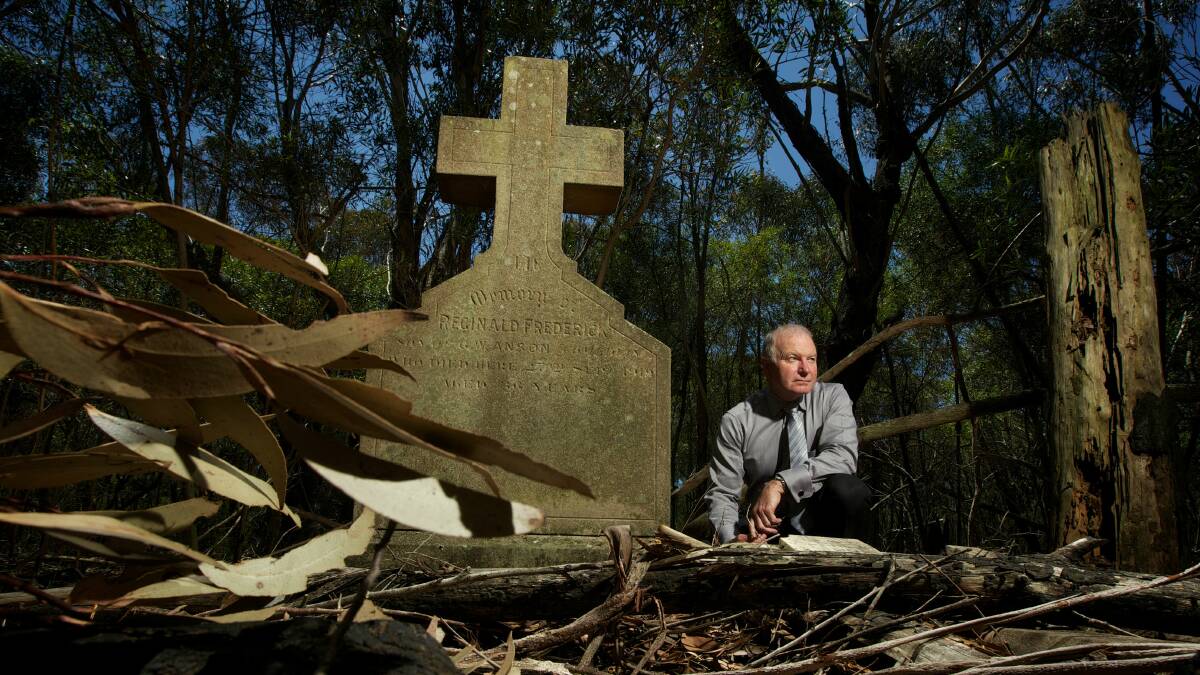 Wollongong Mayor Gordon Bradbery at the Waterfall Cemetery near Garrawarra Hospital.