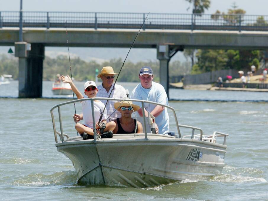 Brad, Paul, Heath and James Hurry of Dapto test out Lake Illawarra's waters which are producing the best fishing there in more than a year.