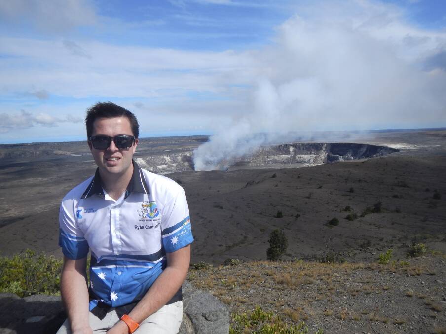 Ryan during his stopover in Hawaii, where he checked out some volcanoes from ground level. 