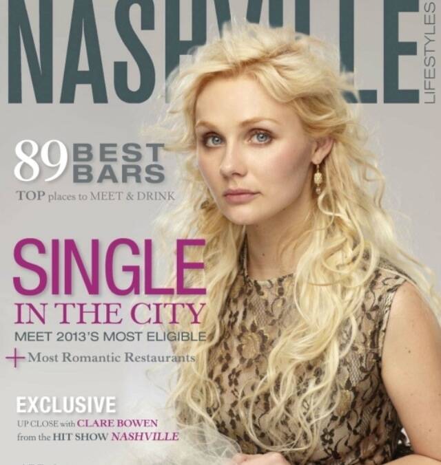 Wollongong-raised actress and singer Clare Bowen on the cover of Nashville Lifestyle.