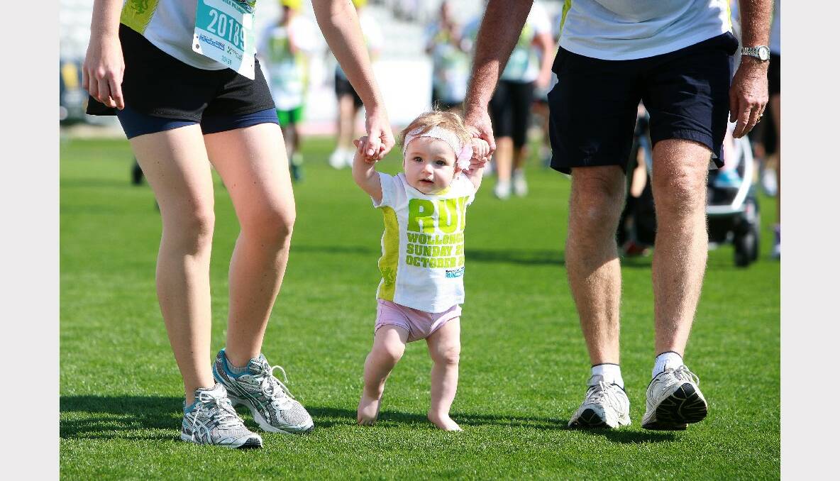 Young Ruby at the 6km finish line. Picture: SYLVIA LIBER