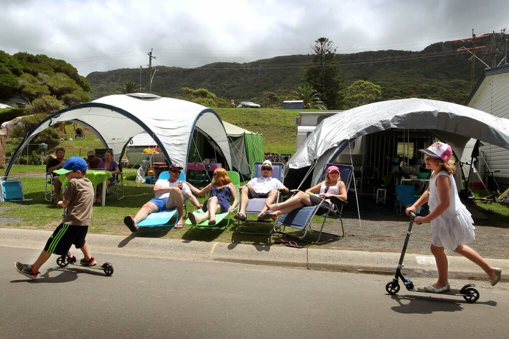 Campers on summer holidays at Coledale caravan park. Picture: SYLVIA LIBER