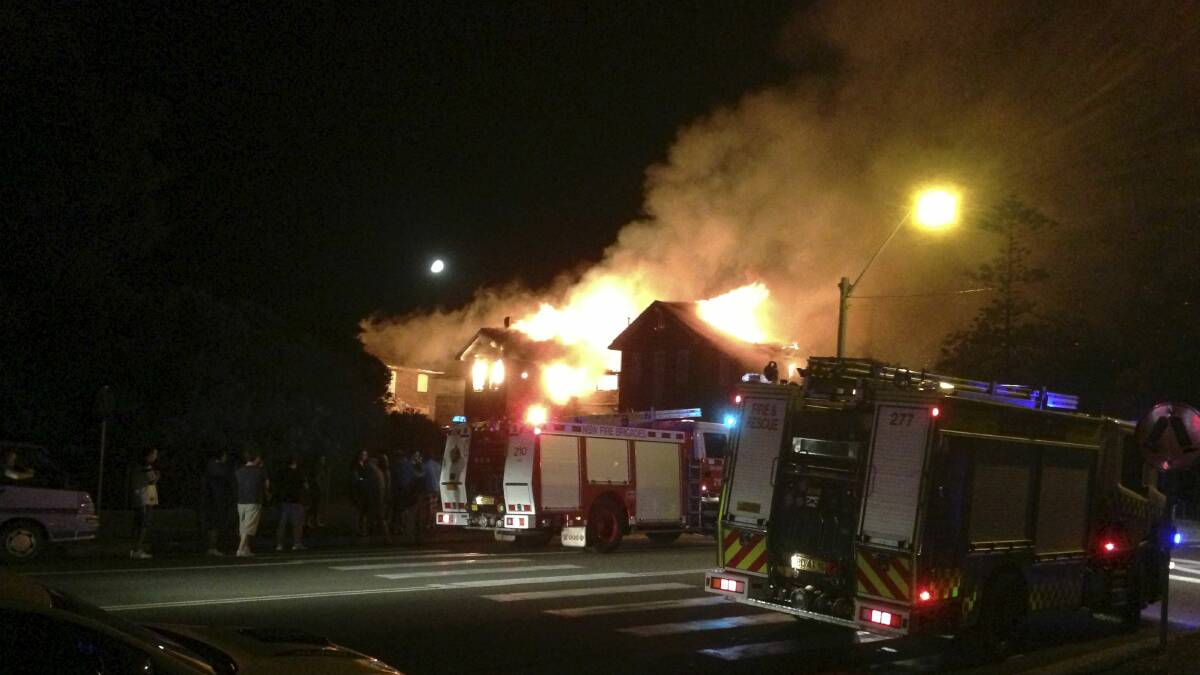 The burning school on Thursday night. Picture: COOPER KEREOPA