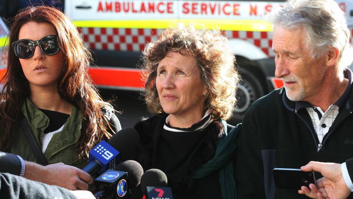 Simon Cramp’s family (parents Angela and Phillip Cramp) and friends give a media conference to appeal for help in finding out who was responsible for his severe bashing.  Picture: BEN RUSHTON