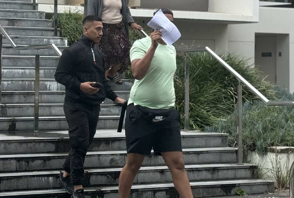 Junior and Jeremiah Puruto leaving Wollongong courthouse on April 30. Picture by Grace Crivellaro