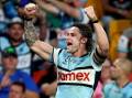 Nicho Hynes played a starring role in the ladder-leading Sharks' win over the Roosters in Brisbane. (Jason O'BRIEN/AAP PHOTOS)