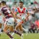 St George Illawarra Dragons five-eighth Kyle Flanagan pictured here playing against Manly at WIN Stadium earlier this month. Flanagan is looking forward to this Sunday's clash against his former club Cronulla. Picture by Anna Warr