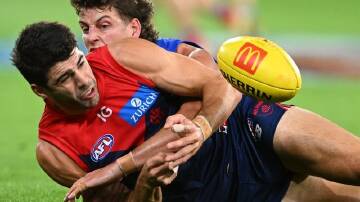 Melbourne's Christian Petracca has worn a tag in recent clashes with Brisbane and Richmond. (James Ross/AAP PHOTOS)