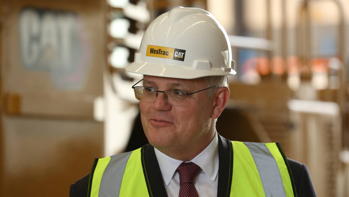 Prime Minister Scott Morrison in Newcastle in 2020. Picture: Simone De Peak