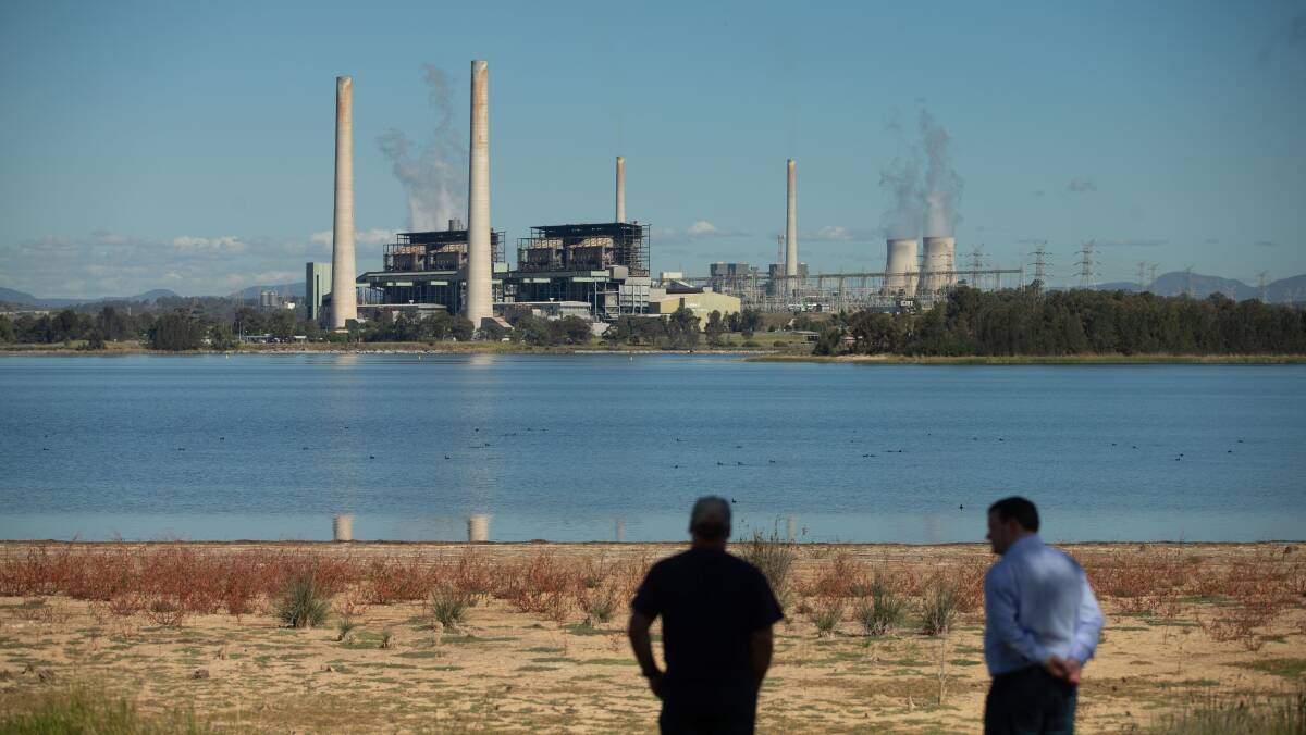 Chris Bowen launched the National Net Zero Transition Authority in the shadow of Liddell power station on Friday. Picture by Jonathan Carroll