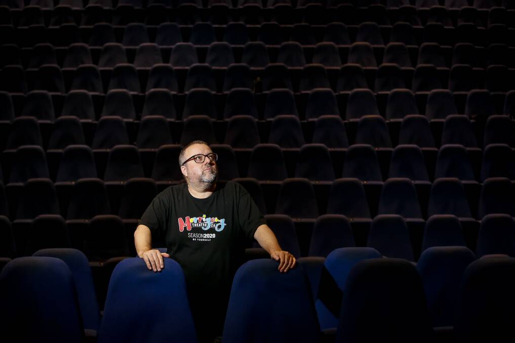 Show goes on: Simon Hinton director of Merrigong Theatre company in one of the theatres to undergo an upgrade. Picture: Anna Warr