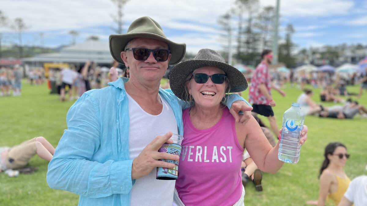 Robe Trinnie and Kaye Moroney from Sydney said shade was in hot demand during the festival. Picture by ACM