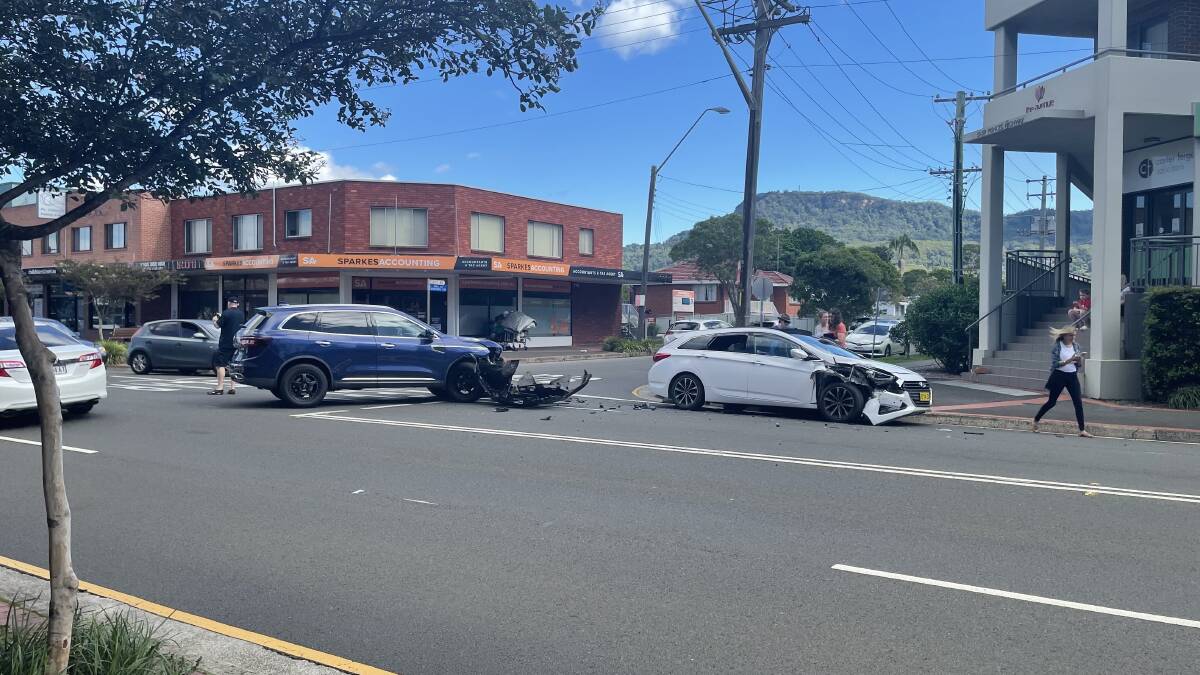 Two cars collided earlier this afternoon on the notorious strip of road that has seen multiple accidents in the past week.