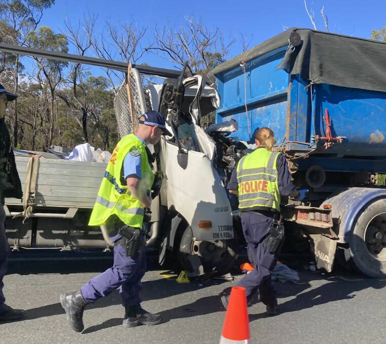 Hume Highway: Police investigate the circumstances leading to the crash. Picture: Damian McLean