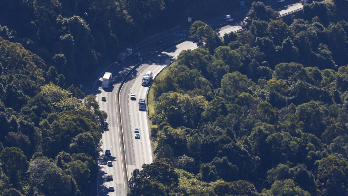 The M1 at Mount Ousley will be closed at night from Sunday, July 24 to Wednesday, July 27. Picture: Anna Warr