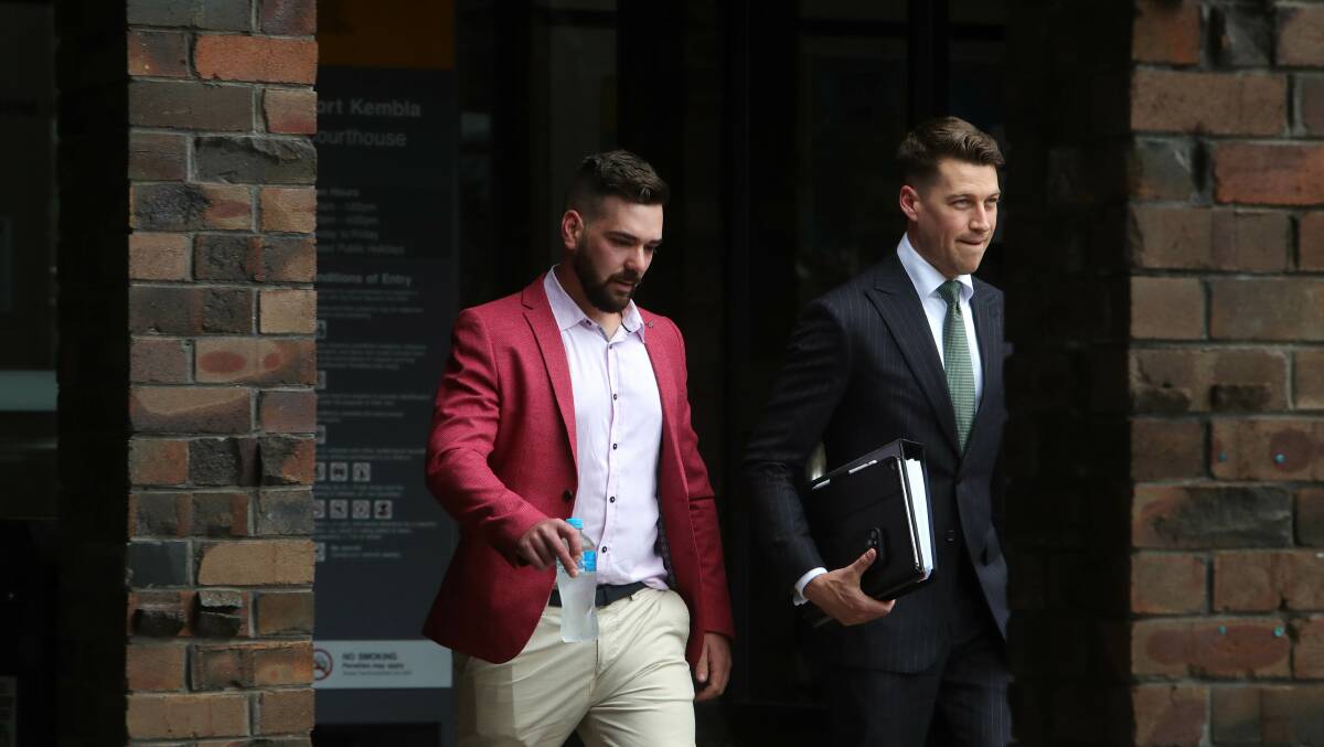 Samuel Messina leaves court with defence lawyer Matt Ward. Picture by Sylvia Liber