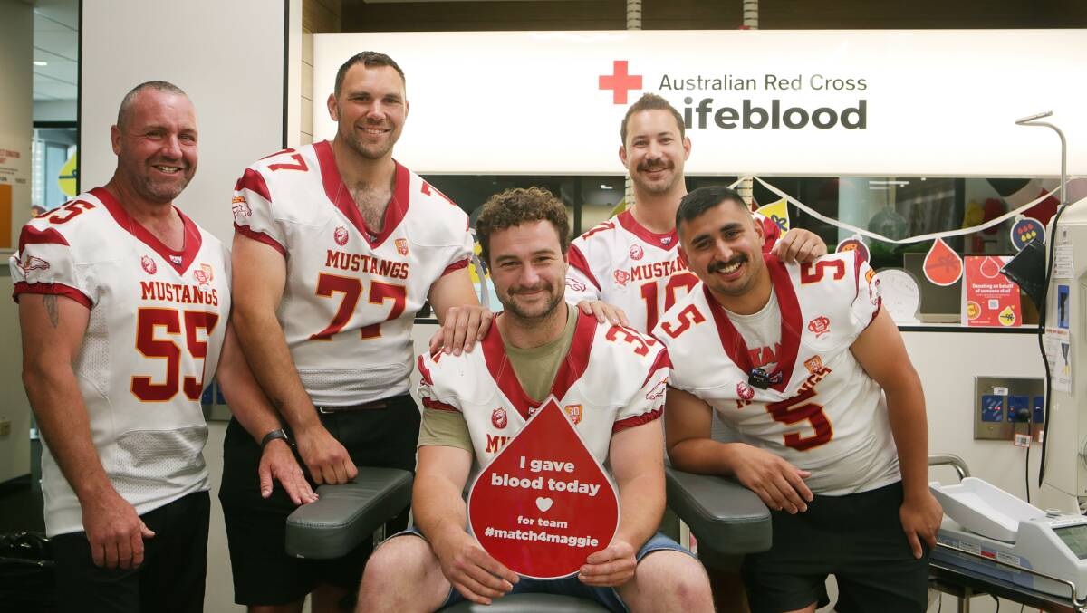 Sebastian Pennisi (right) with teammates Adam Bignell, Jordan Stalker, Ayrton Hampstead and Nic Heaps from the Wollongong Mustangs. Picture by Sylvia Liber