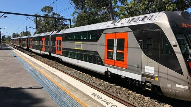 On track: The New Intercity Fleet undergoing testing at Austinmer. Picture: William James