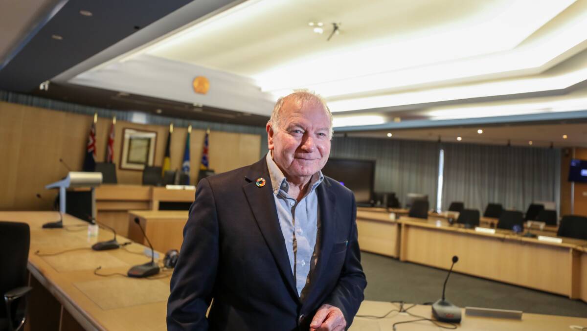 Wollongong Mayor Gordon Bradbery, picture in May in Wollongong council chambers, said local governments had to follow rules set by state governments. Picture by Adam McLean