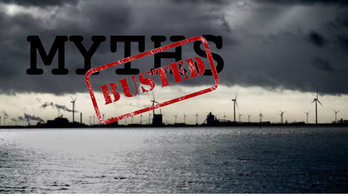 The Illawarra Mercury spoke with independent experts to separate truth from fiction and bust the emerging myths that surround offshore wind farms. Picture digitally altered