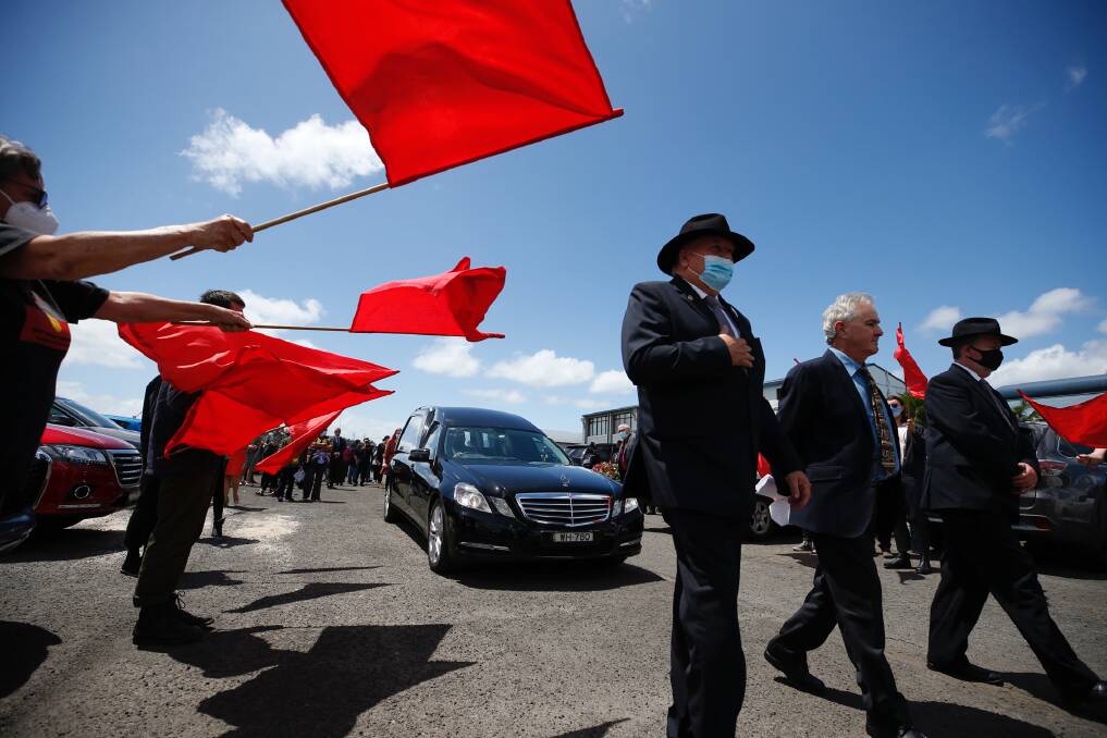 Fred Moore is farewelled at Kembla Grange. Pictures: Adam McLean
