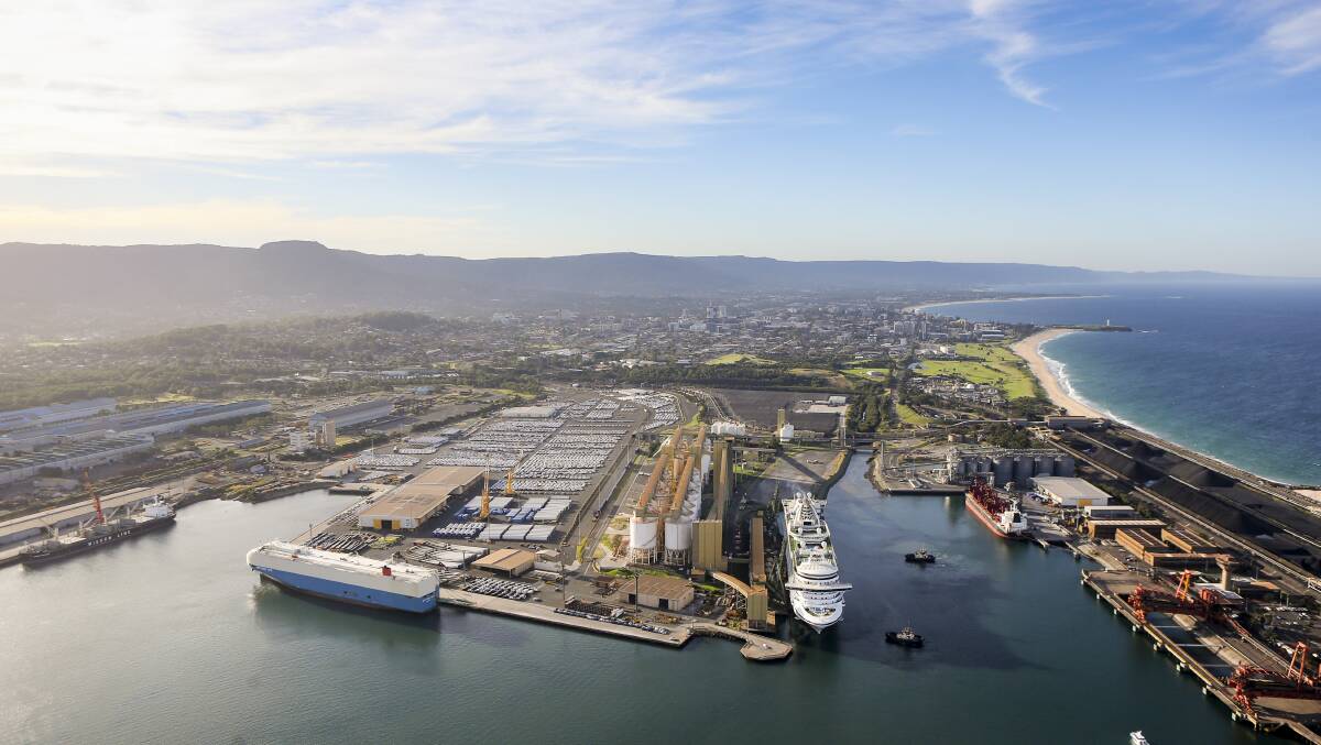 Port Kembla: Access to deepwater ports would be a competitive advantage for Newcastle and Wollongong in the transition to net zero. Picture: Anna Warr