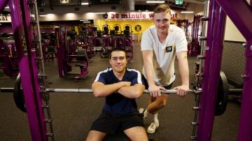 Harrison Fonseca and Byron Thake at Planet Fitness Warrawong. Picture by Sylvia Liber
