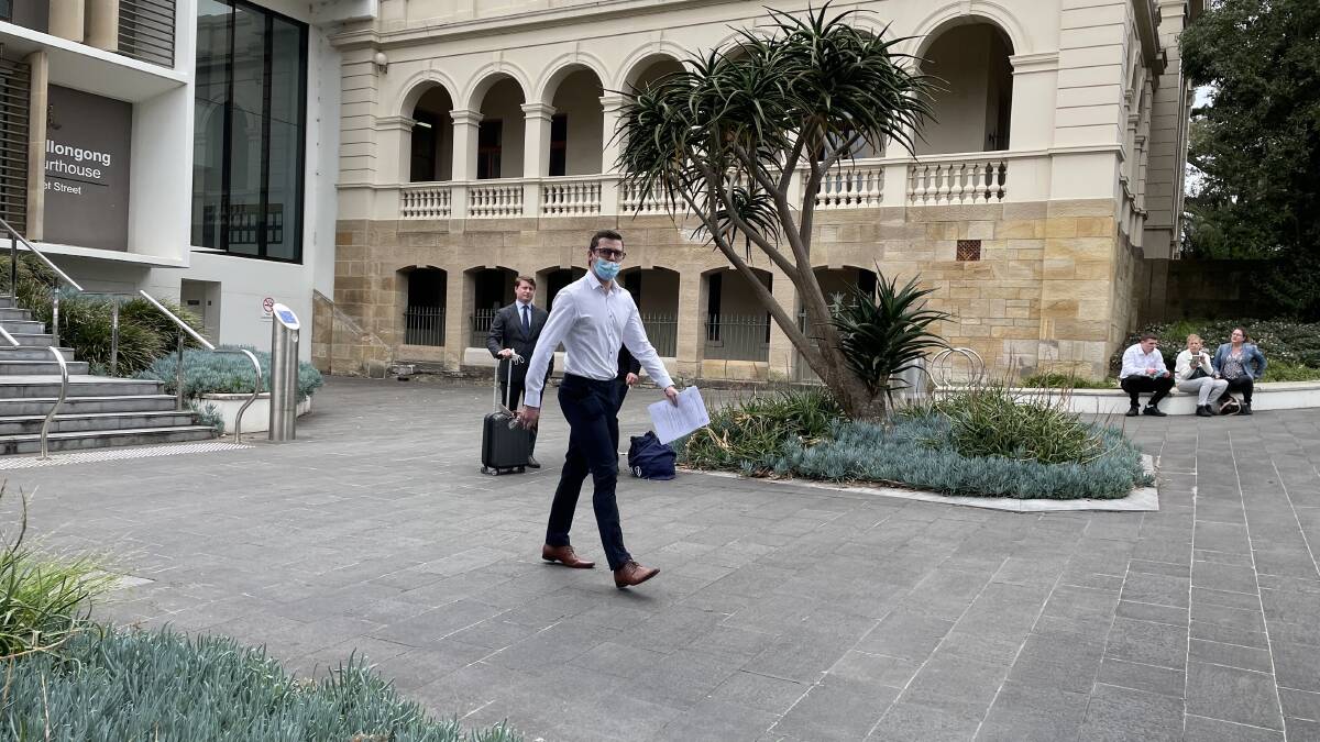 Court: James McPaul leaving Wollongong Courthouse on Thursday.