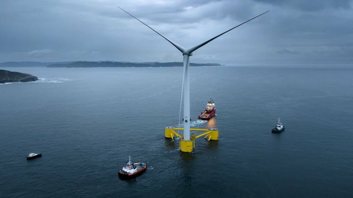 The offshore wind farms will use floating foundation technology, and will be tethered to the ocean with anchors, rather than being driven into the seabed. Picture supplied