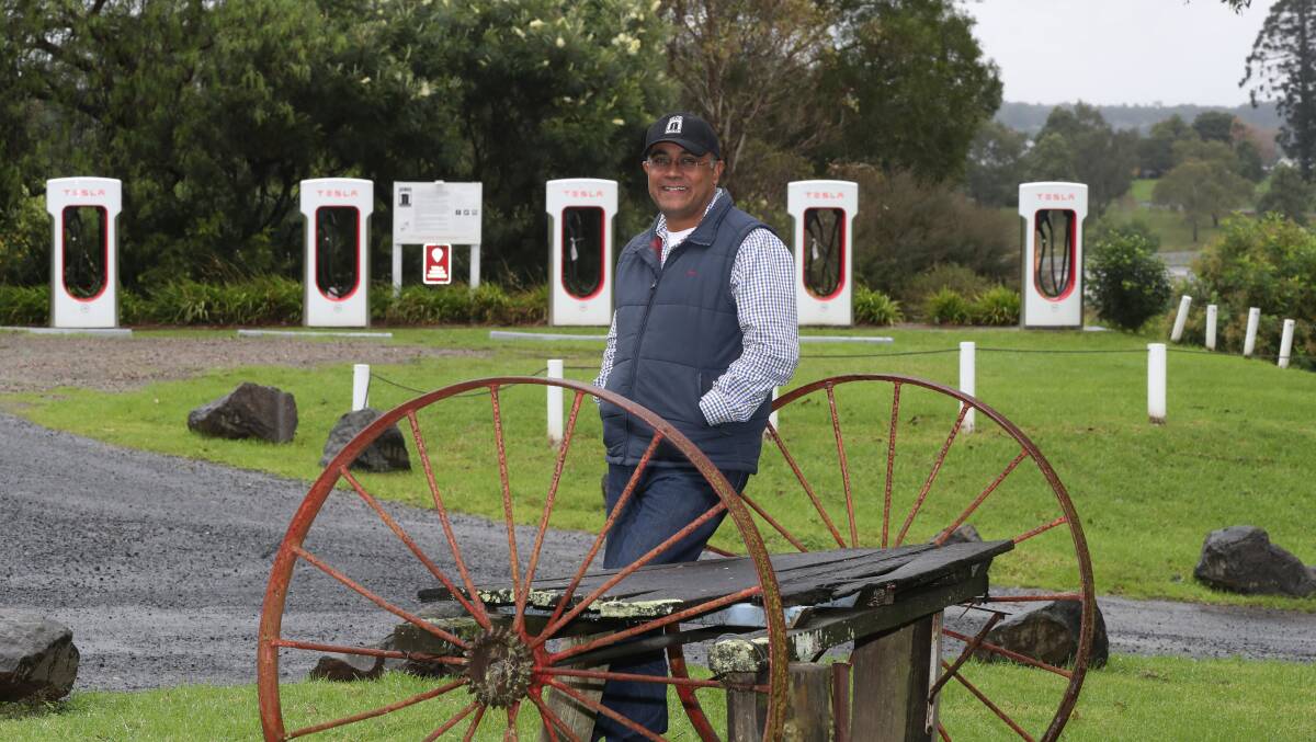 Recharge: Rajashi Ray has installed 16 elevtric vehicle chargers at Silos Estate, making it one of the largest charging stations in NSW. Picture: Robert Peet