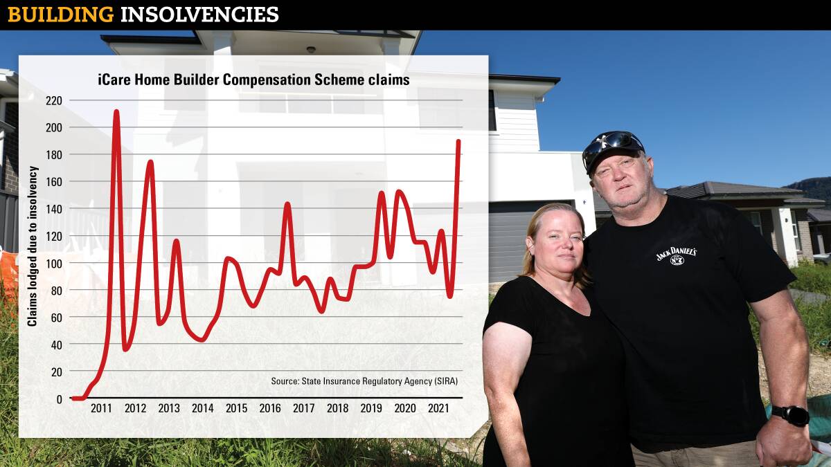 Kelly and Tony Sharples are bearing the brunt as insolvency claims rise across the building industry. Picture by Adam McLean/ACM