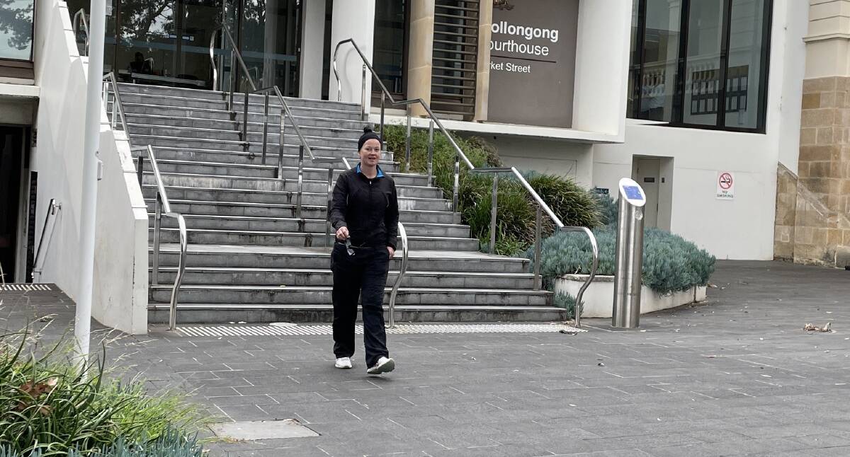 Belinda Van Krevel leaving Wollongong Courthouse on Tuesday. 